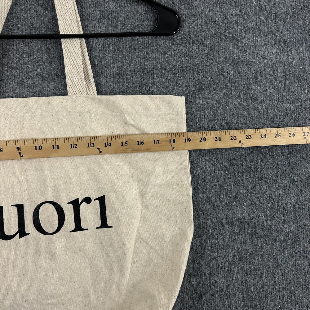 Vuori Tote Bag Large Beige Canvas Logo Shopper Gym Beach Travel Casual Athletic - Picture 7 of 9